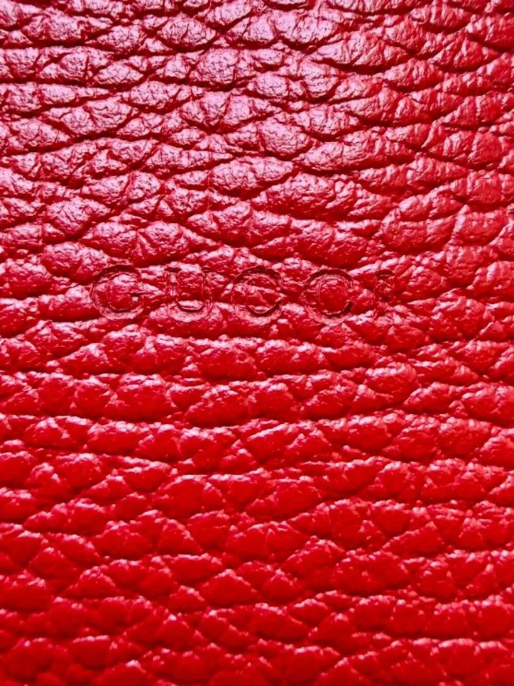 Gucci Red Leather Bamboo Tassel Zip Pouch Clutch